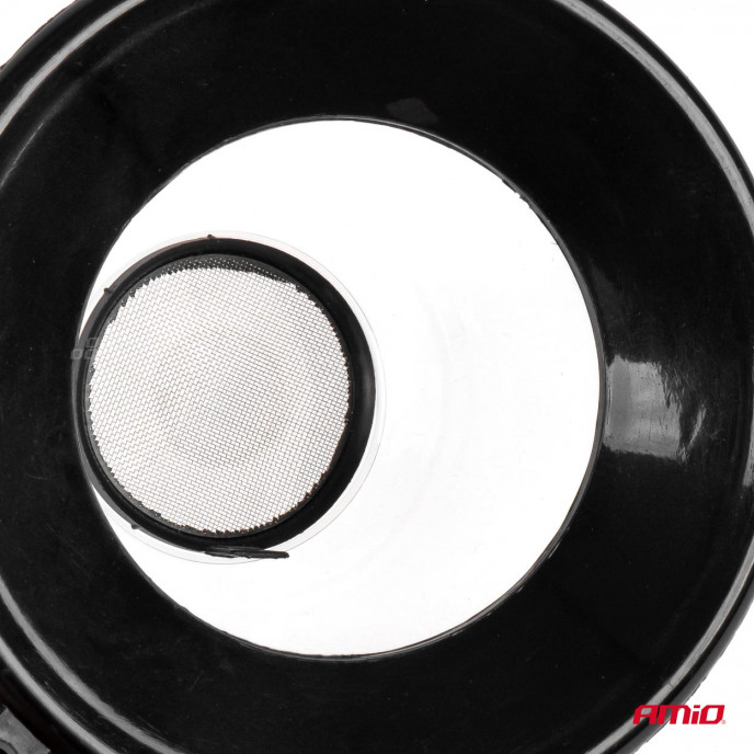 Kunststof trechter met half deksel en filter 13,5cm AMIO-04042