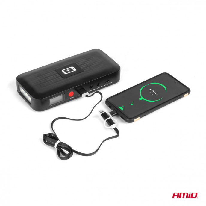 Draagbare jumpstarter powerbank 12V 12Ah 800A AMIO-04055