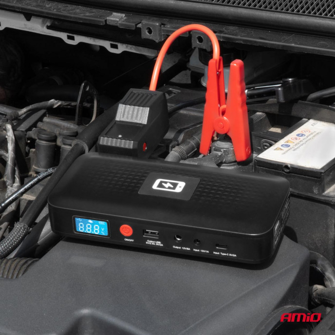 Draagbare jumpstarter powerbank 12V 12Ah 800A AMIO-04055