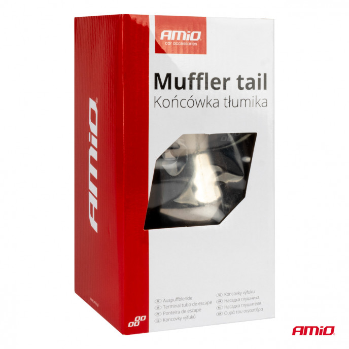 Uitlaatdempertip RVS zwart mat AMIO-04061