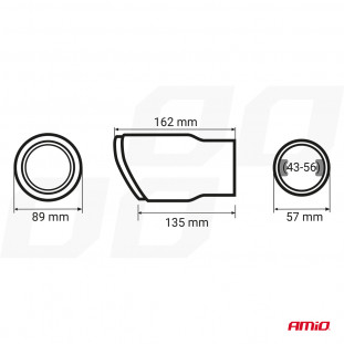 Uitlaatdempertip RVS chroom AMIO-04064