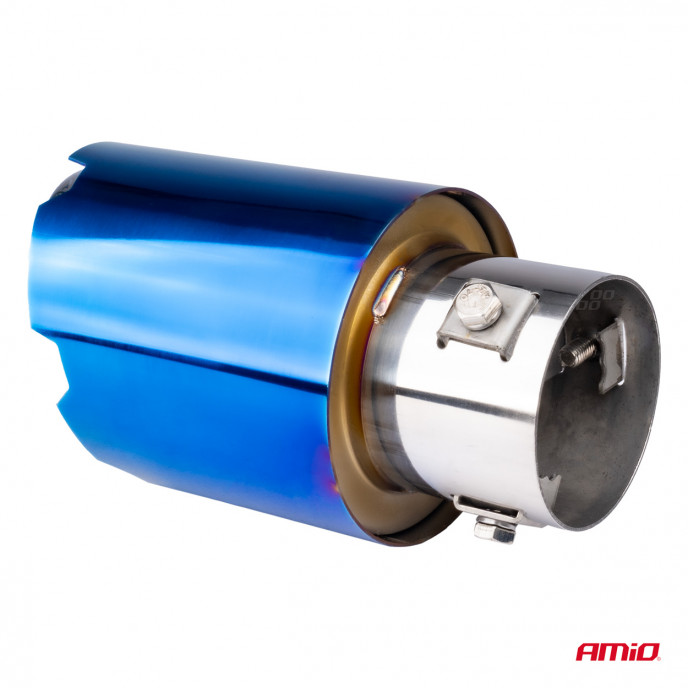 Uitlaatdempertip RVS blauw AMIO-04066