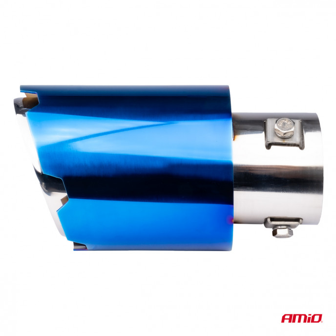 Uitlaatdempertip RVS blauw AMIO-04066
