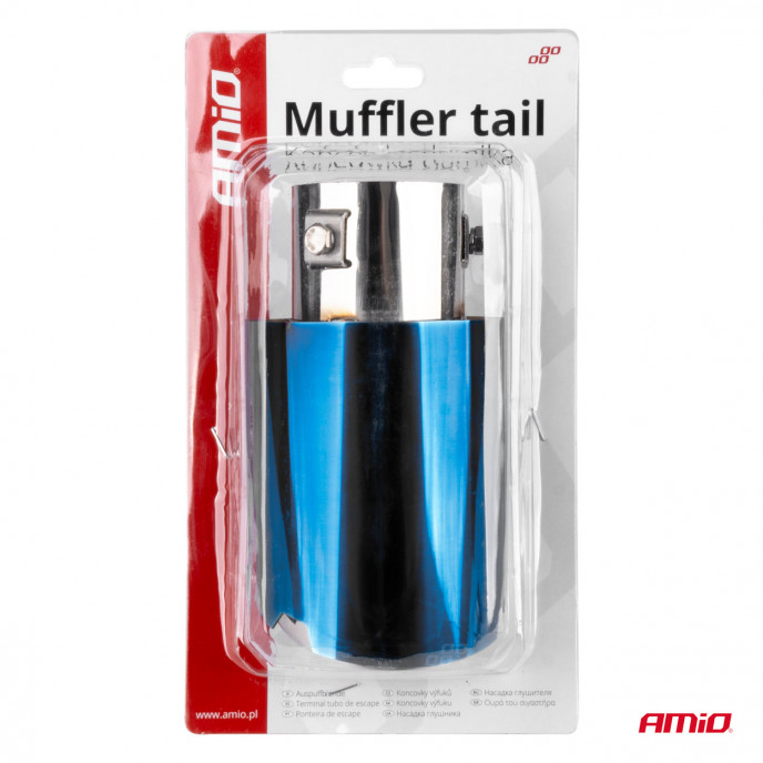 Uitlaatdempertip RVS blauw AMIO-04066