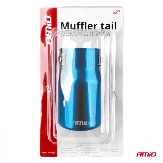 Uitlaatdempertip RVS blauw AMIO-04072