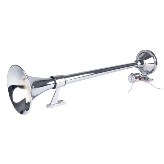 Claxon fanfare geluidssignaal chroom 640mm 12V 24V AMIO-04076
