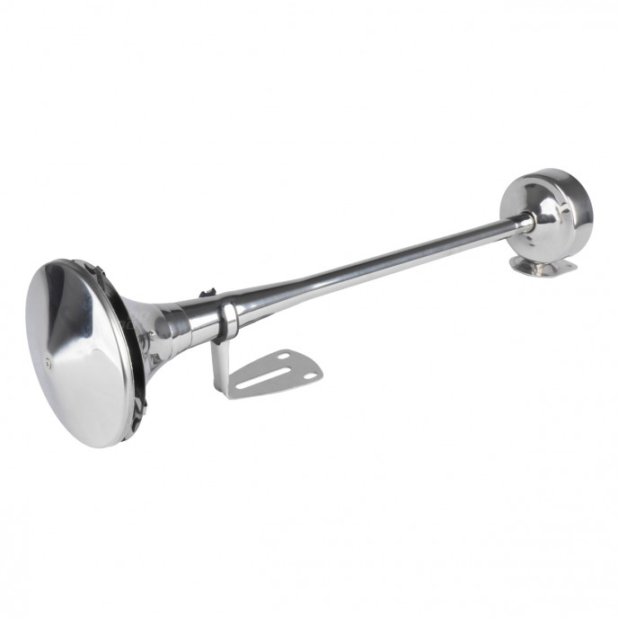 Claxon fanfare geluidssignaal chroom 520mm 12V 24V HighTone AMIO-04077