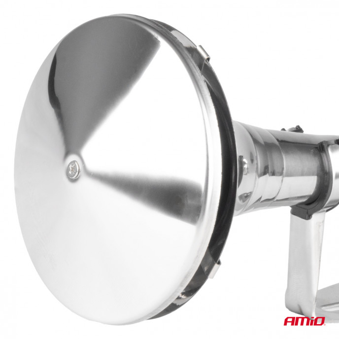 Claxon fanfare signaal chroom 620mm 12V 24V LowTone AMIO-04078