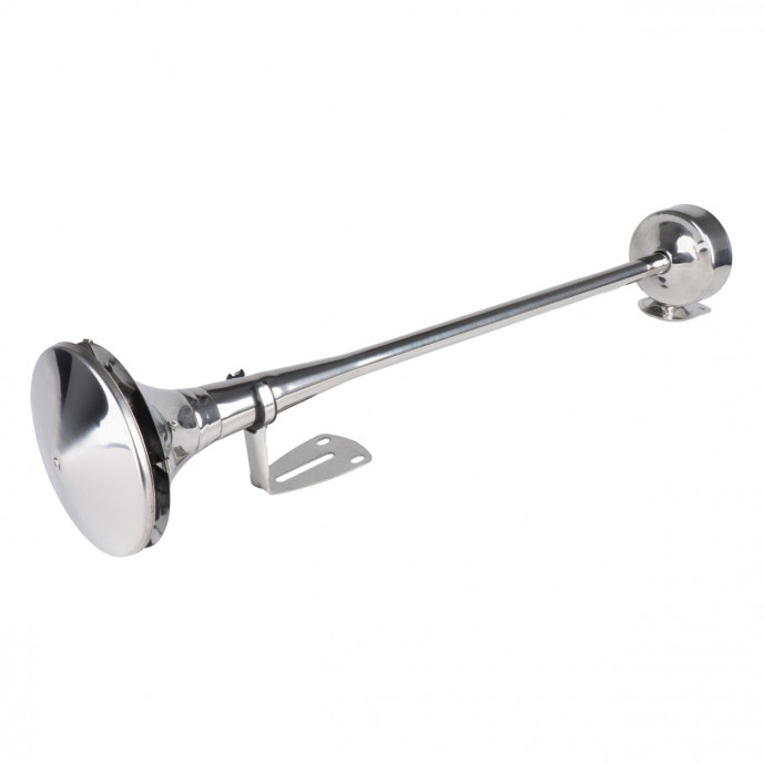 Claxon fanfare signaal chroom 620mm 12V 24V LowTone AMIO-04078
