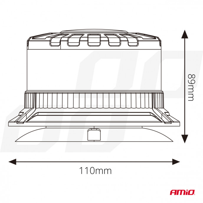 LED Waarschuwingslamp heavy duty W28M 12V 24V AMIO-04105