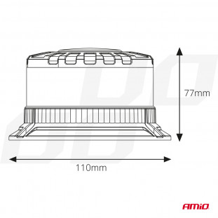 LED Waarschuwingslamp heavy duty W28B 12V 24V AMIO-04106
