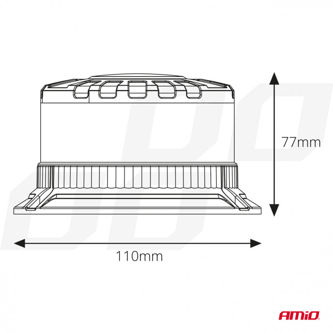 LED Waarschuwingslamp heavy duty W28B 12V 24V AMIO-04106