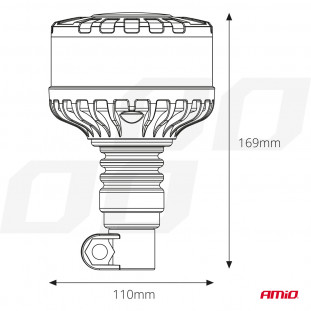 LED Waarschuwingslamp heavy duty W28P 12V 24V AMIO-04107