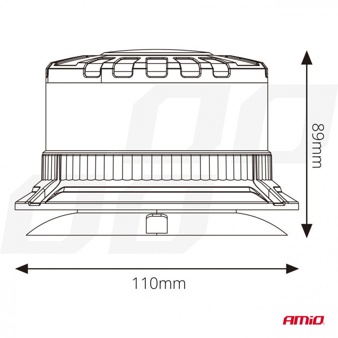 LED Waarschuwingslamp heavy duty W28M 12V 24V AMIO-04108