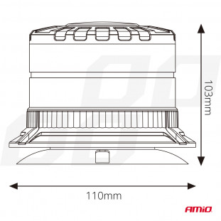 LED Waarschuwingslamp heavy duty W29M 12V 24V AMIO-04110