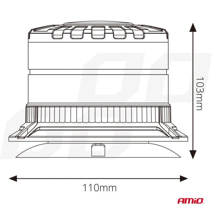 LED Waarschuwingslamp heavy duty W29M 12V 24V AMIO-04110