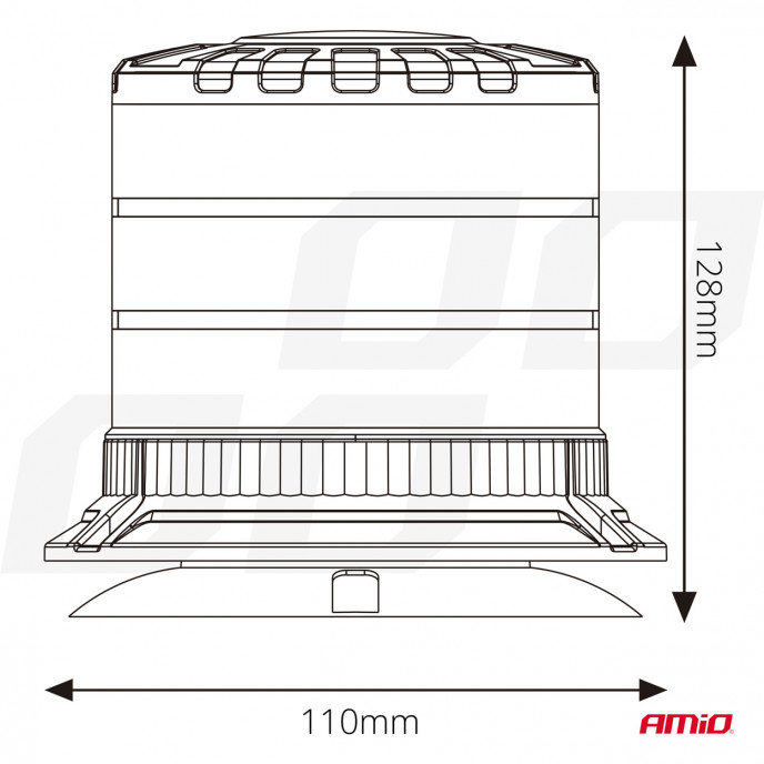 LED Waarschuwingslamp heavy duty W30M 12V 24V AMIO-04111