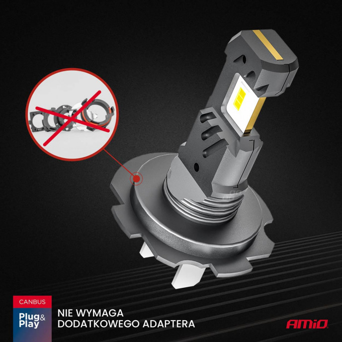 LED Koplampen Hybride serie H7 H18 6000K Canbus 60W AMIO-04115