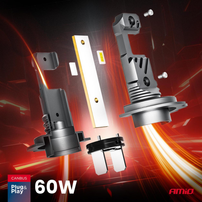 LED Koplampen Hybride serie H7 H18 6000K Canbus 60W AMIO-04115