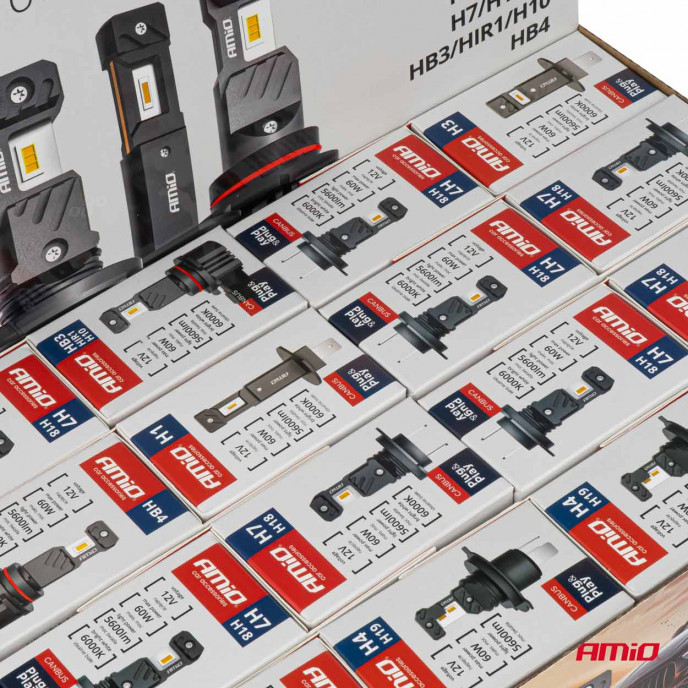 LED Koplampen Hybride serie H1 H3 H4 H7 HB3 HB4 6000K Canbus 16 sets AMIO-04120