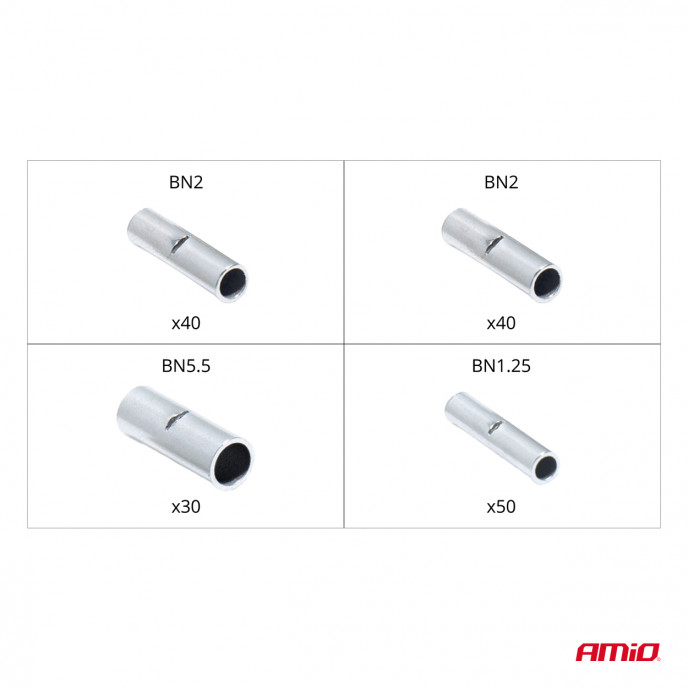 Set kabelconnectoren BN1.25 BN2 BN5.5 160 stuks AMIO-04123