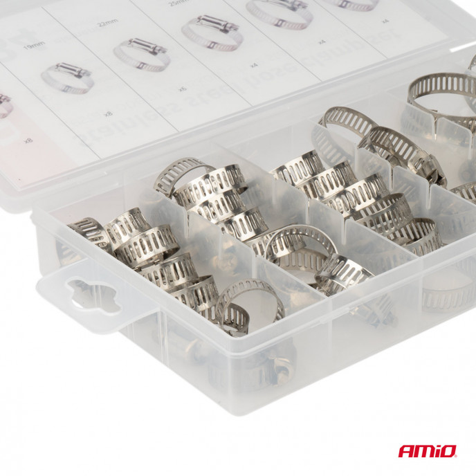 RVS schroefklemmen set 34-delig AMIO-04125