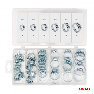 Stalen schroefklemmen set 34-delig AMIO-04126
