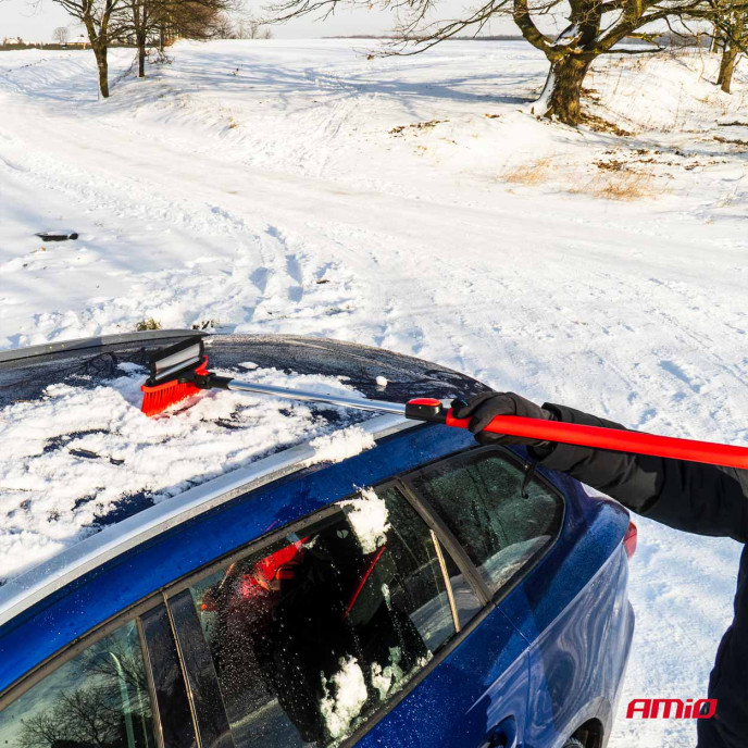 Grote sneeuw telescopische borstel met ijsschaar en trekker 98-134 cm