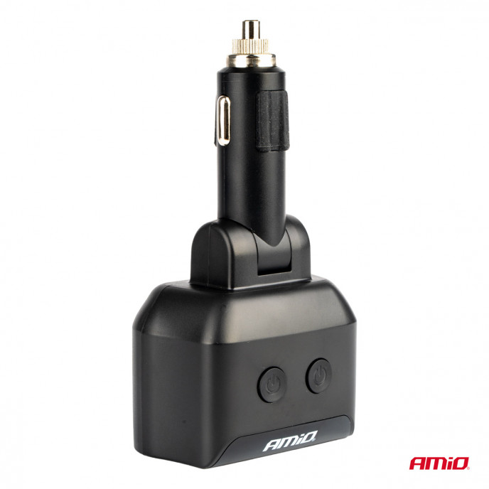Dubbel Verlengstopcontact 2xUSB 1xUSB C 12/24V max 200W AMIO-04173