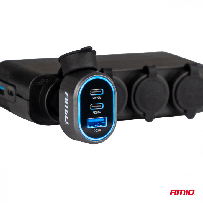 Snelle autolader 3.0 PD65W PD20W AMIO-04177
