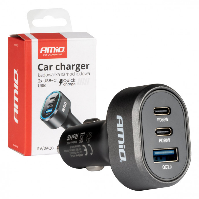 Snelle autolader 3.0 PD65W PD20W AMIO-04177