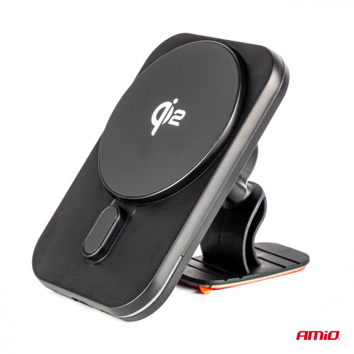 Snelle magnetische draadloze ventilatieopening dashboard autolader Qi2 15W AMIO-04180