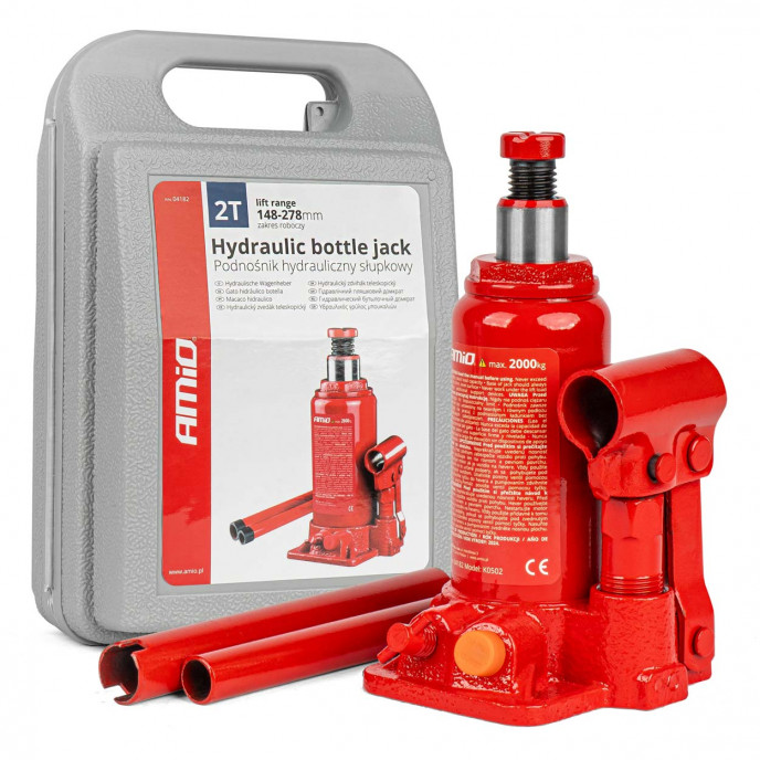 Fles hydraulische krik 2T PVC doos AMIO-04182