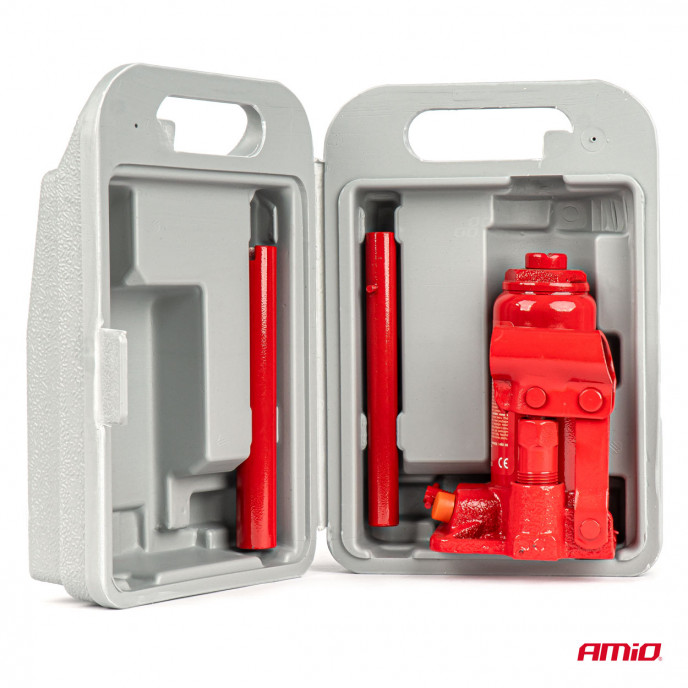 Fles hydraulische krik 2T PVC doos AMIO-04182