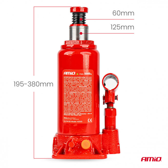 Fles hydraulische krik 5T PVC doos AMIO-04183