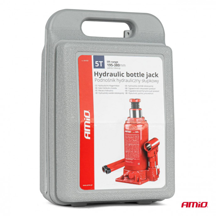 Fles hydraulische krik 5T PVC doos AMIO-04183