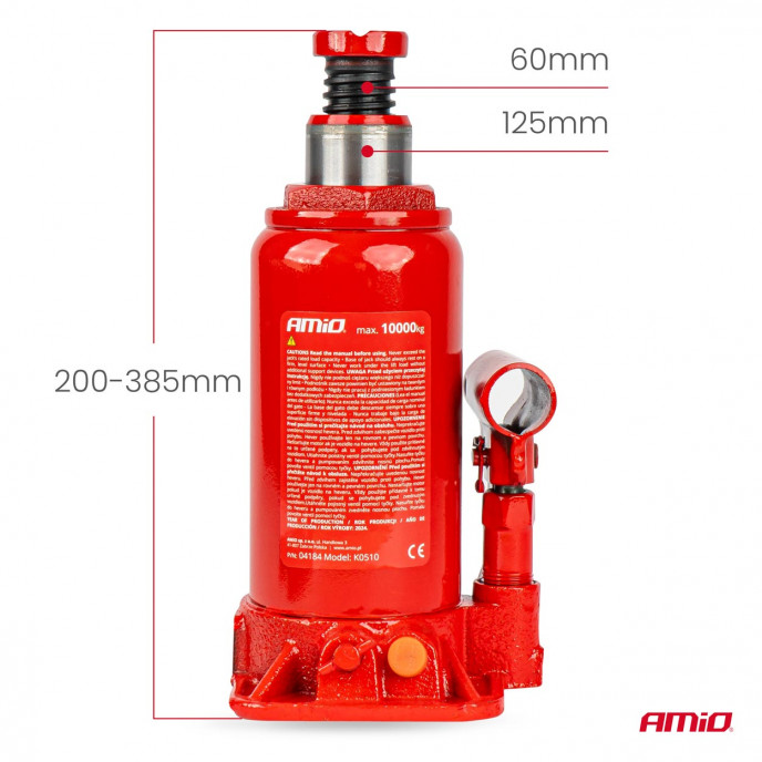 Fles hydraulische krik 10T PVC doos AMIO-04184