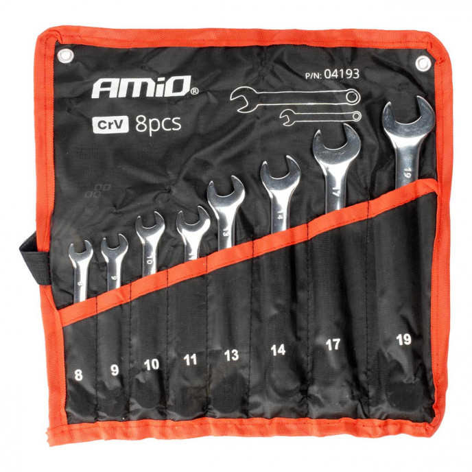 Steeksleutels set 8-19 mm 8-delig AMIO-04193