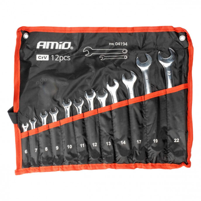 Steeksleutels set 6-22 mm 12-delig AMIO-04194