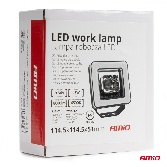 Werklamp AWL57 45W 6500K 8000lm 9-36V AMIO-04198