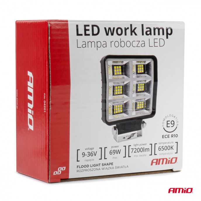 Werklamp AWL60 69W 6500K 7200lm 9-36V AMIO-04201