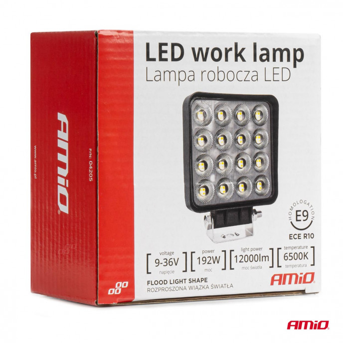 Werklamp AWL64 192W 6500K 12000lm 9-36V AMIO-04205
