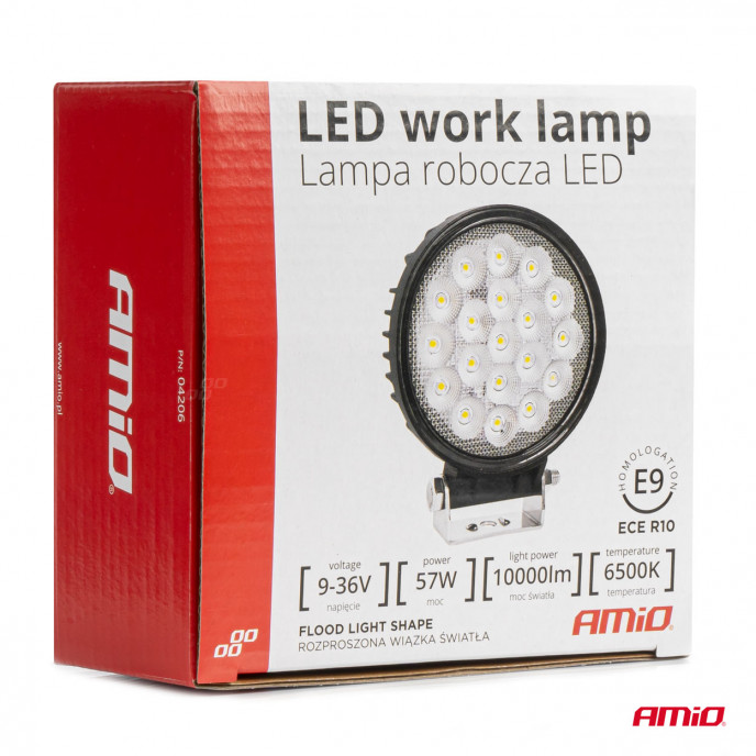 Werklamp AWL65 57W 6500K 10000lm 9-36V AMIO-04206
