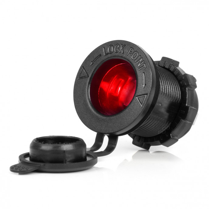 Waterdichte auto sigarettenaansteker aansluiting met RODE LED-achtergrondverlichting 12/24V 