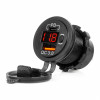 Waterdichte telefoonoplader ,schakelaar RODE LED-indicator Digitale voltomtr USB+USB C QC3.0 12/24V