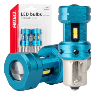CANBUS LED-lampen 1156 BA15S P21W R10W R5W 4SMD 1860 Wit 12V 24V AMIO-04252