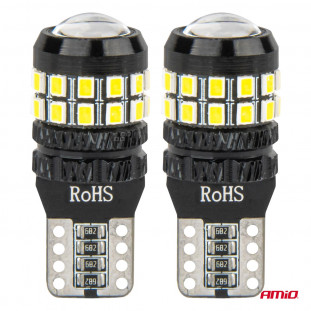 LED CANBUS-lampen T10 W5W 27SMD 2016 Wit 12V/24V AMIO-04258