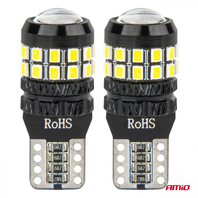 LED CANBUS-lampen T10 W5W 27SMD 2016 Wit 12V/24V AMIO-04258