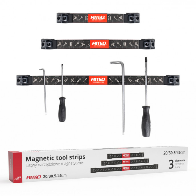 Magnetische Strips Gereedschapshouders Set 1x20cm 1x30,5cm 1x46cm AMIO-04263