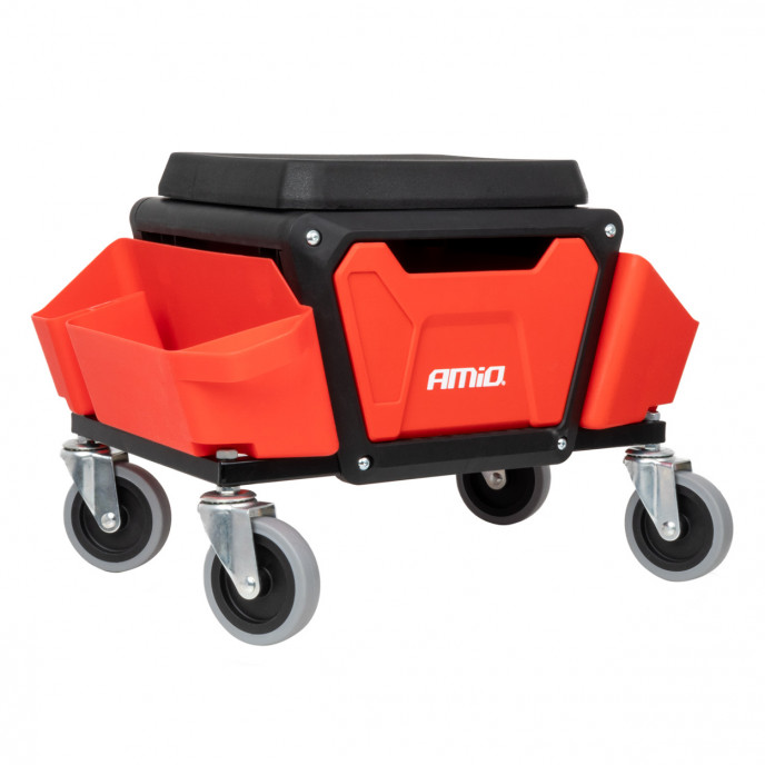 Verrijdbare werkstoel met gereedschapsopslag 150kg AMIO-04268